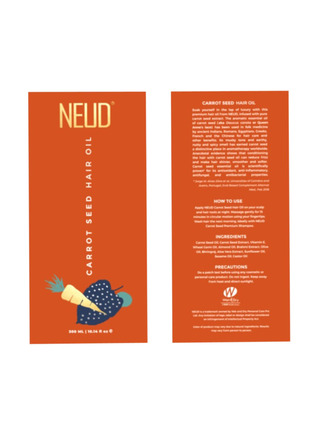 NEUD Carrot Seed Premium Hair Oil- 300 ml