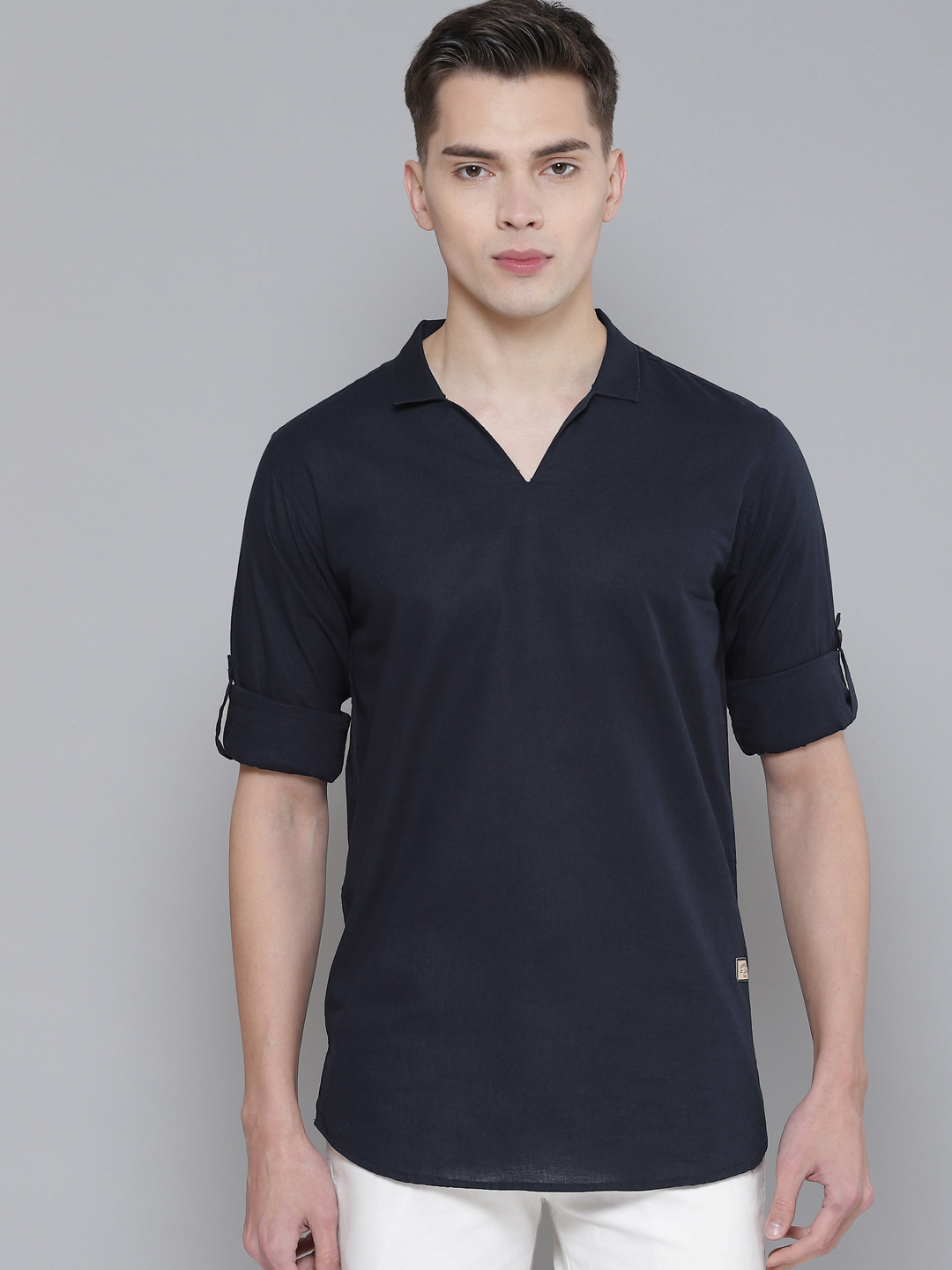 DENNISON Men Navy Blue Comfort Fit Kurta