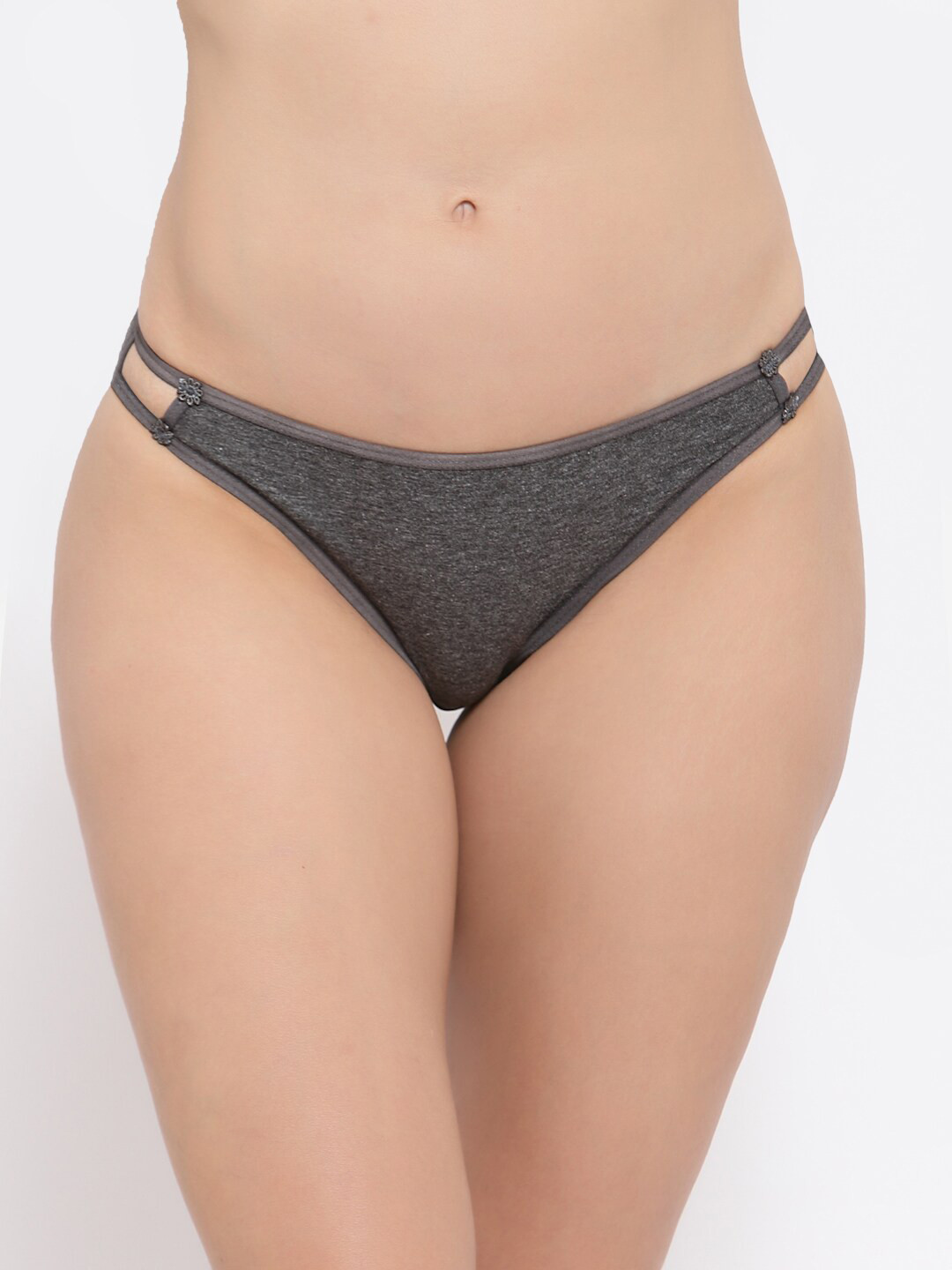 Softrose Women Grey Solid Bikini Briefs