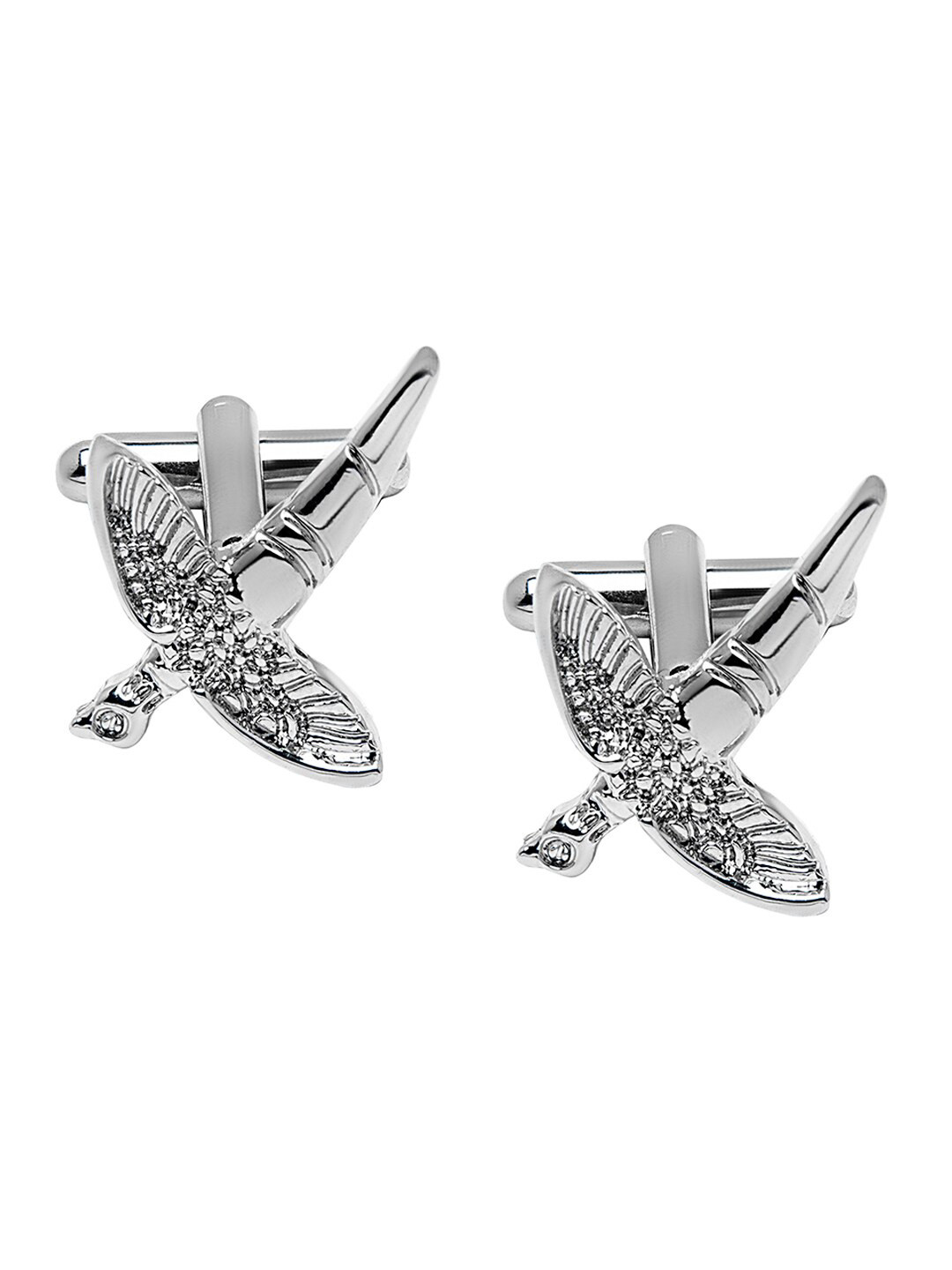 bodha Silver-Plated Quirky Falcon Bird Cufflink