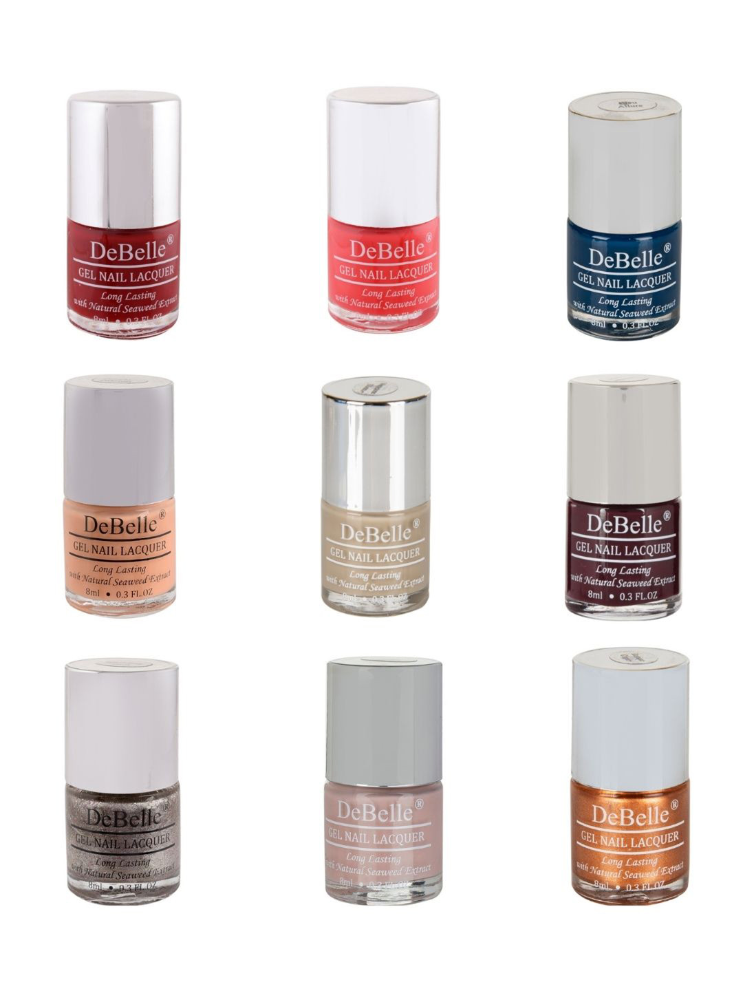 DeBelle Set Of 9 Gel Nail Polish - 8 mlEach