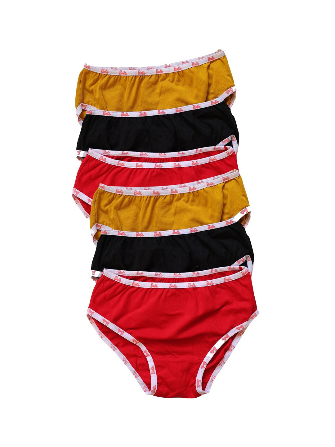 Red Rose Girls Pack Of 6 Solid Cotton Basic Briefs BABY120BPO6