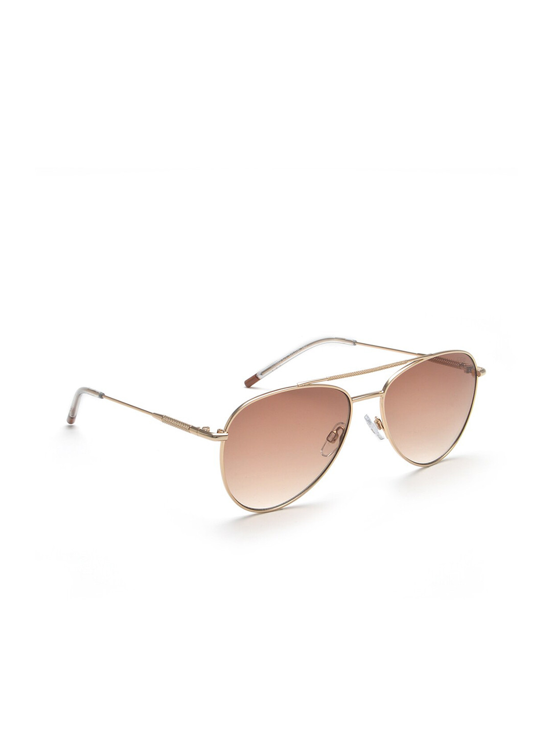 IDEE Women Brown Lens & Gold-Toned Aviator Sunglasses with Polarised Lens IDS2695C1SG