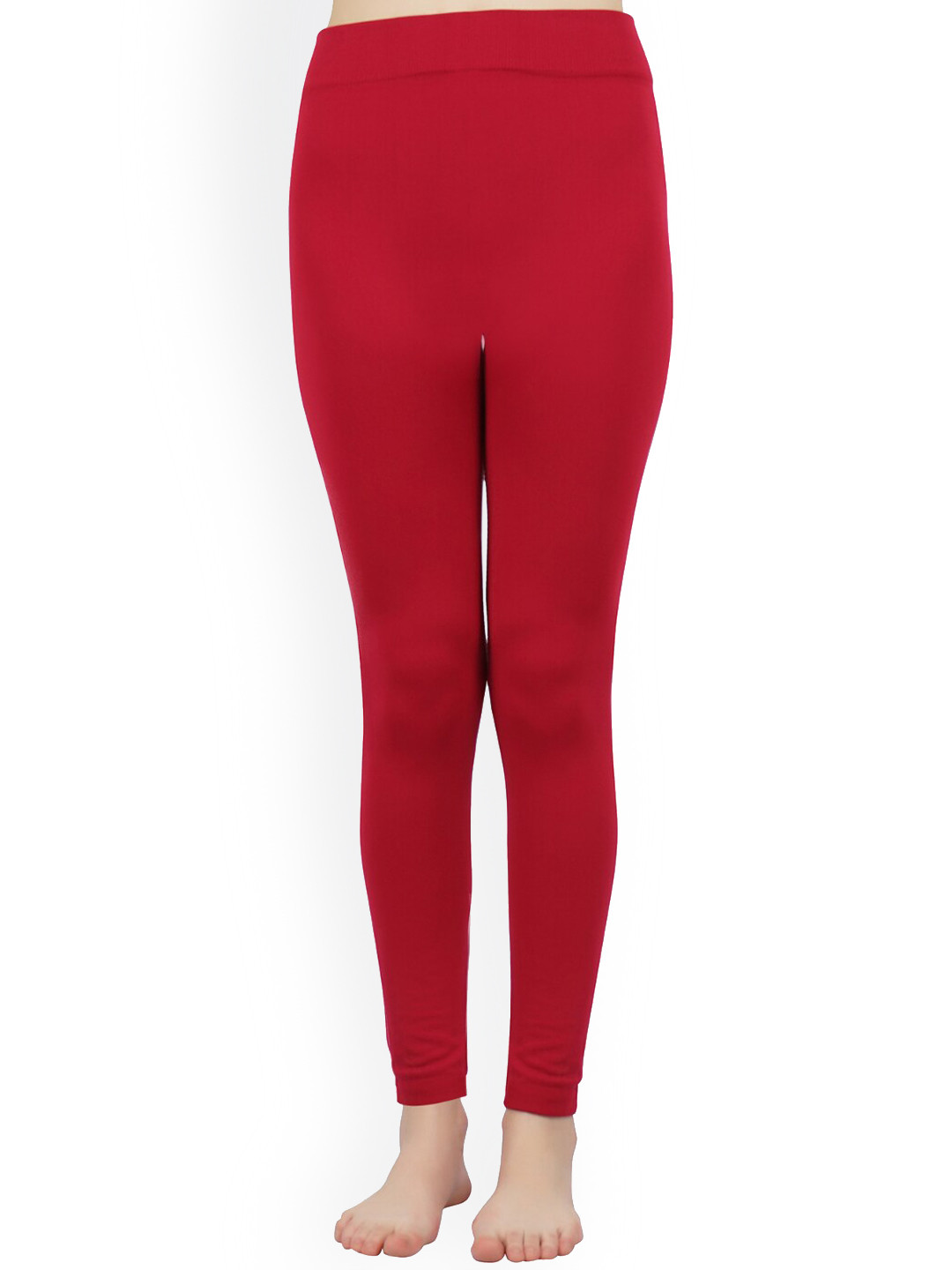 N2S NEXT2SKIN Women Maroon Fleece Regular Fit Warm Thermals Bottoms