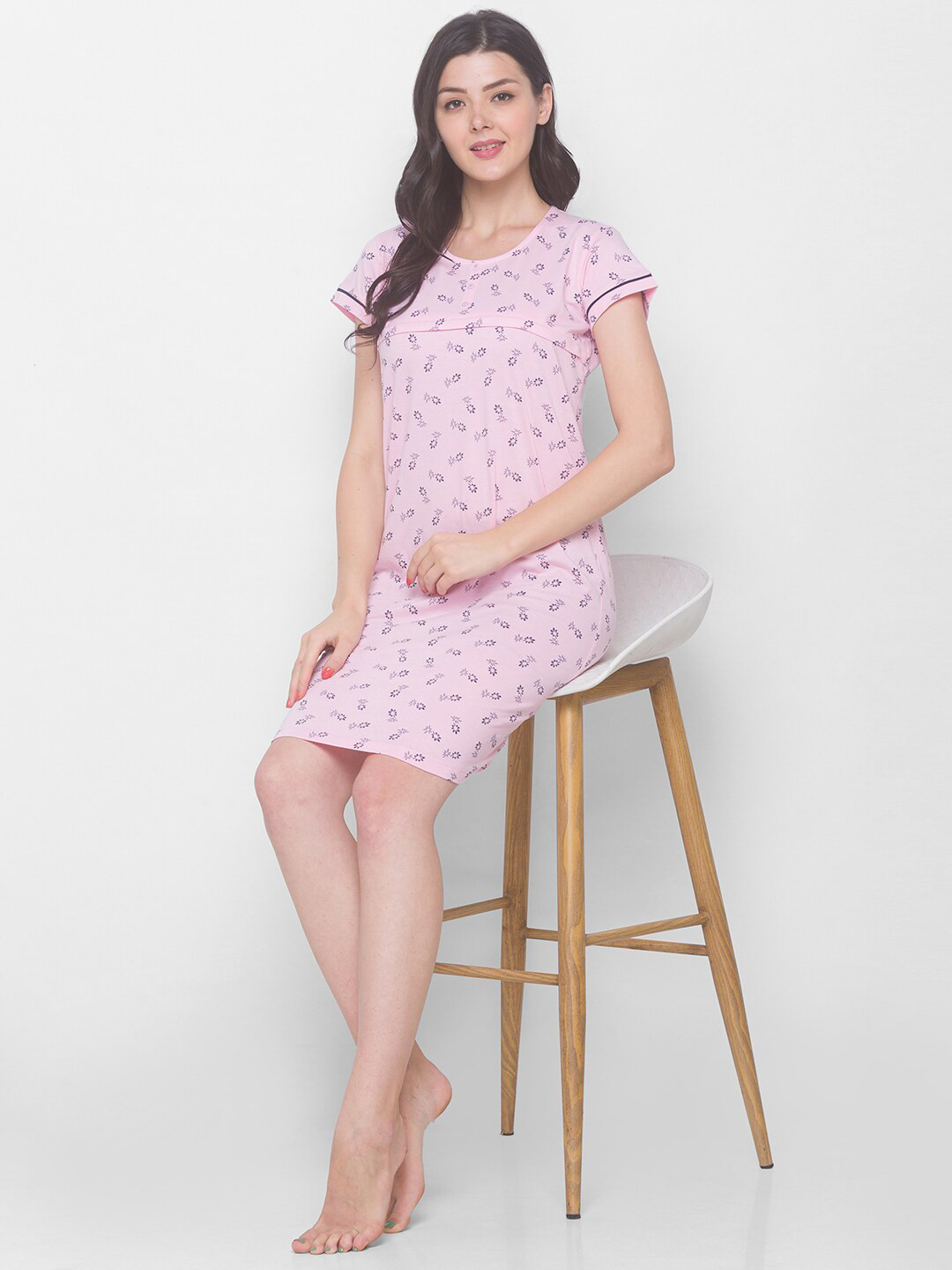 AV2 Pink Floral Printed Maternity Dress