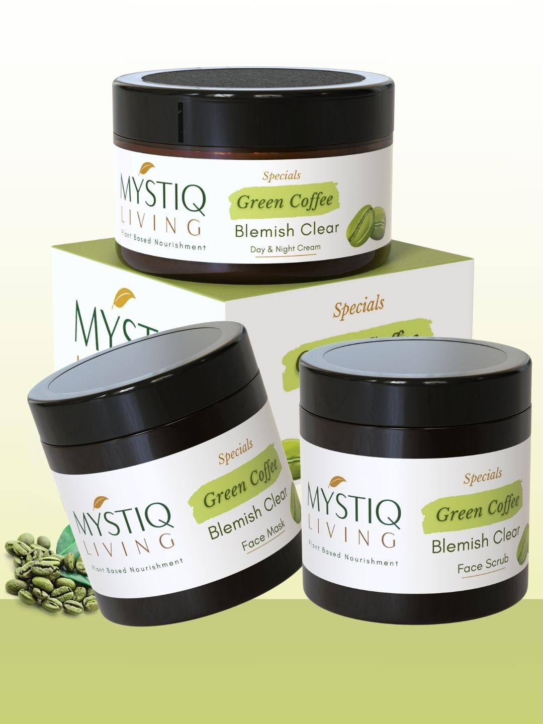MYSTIQ LIVING Blemish Clear Kit with Green Coffee for Dark Spot Removal & Pigmentation