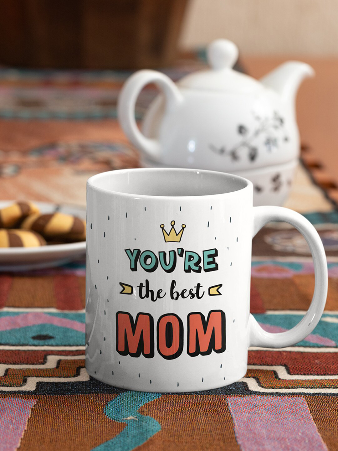 Oye Happy White Typography Ceramic Microwave Safe Mug-325ml