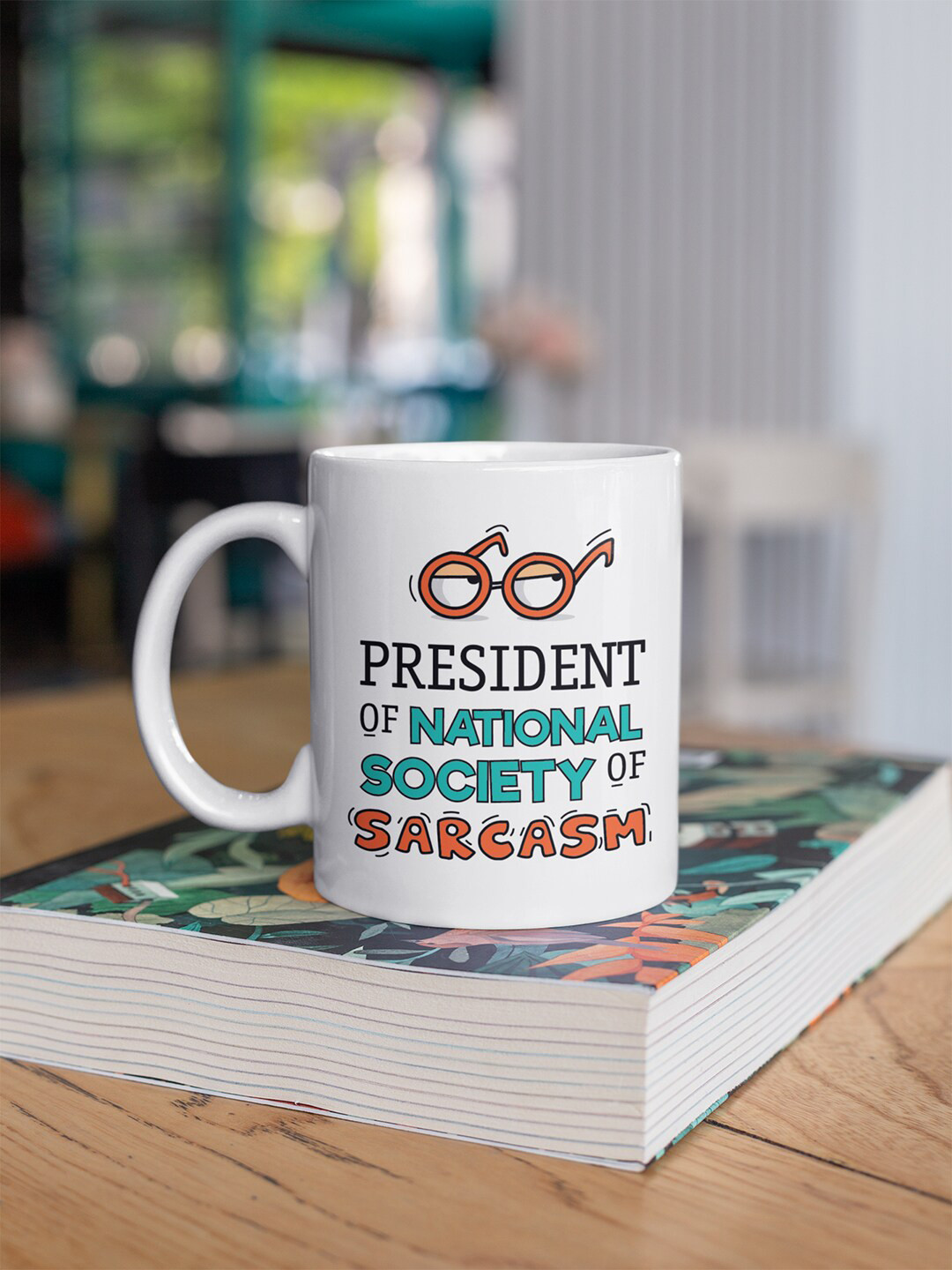 Oye Happy White Typography Ceramic Handmade Mug-325ml