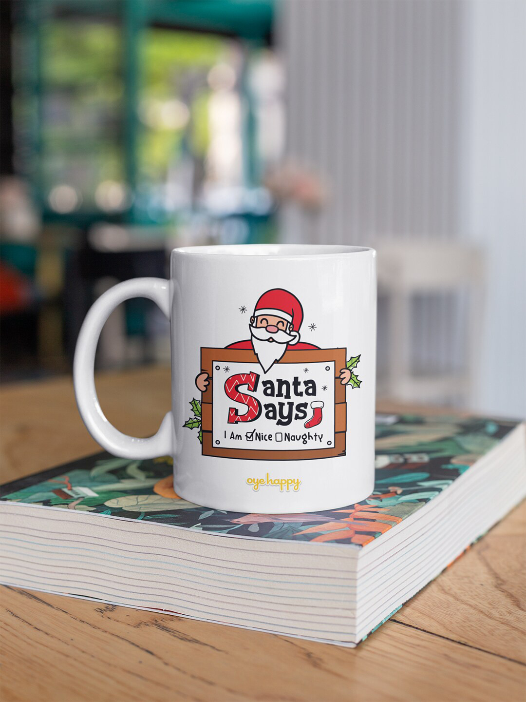 Oye Happy Vogue White Typography Ceramic Microwave Safe Mug-330ml