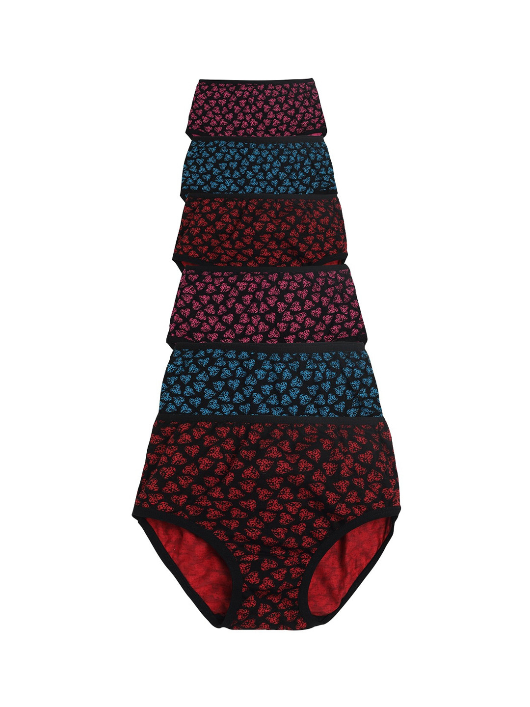 Red Rose Girls Pack Of 6 Cotton Conversational Print Hipster Briefs BABY12PO6