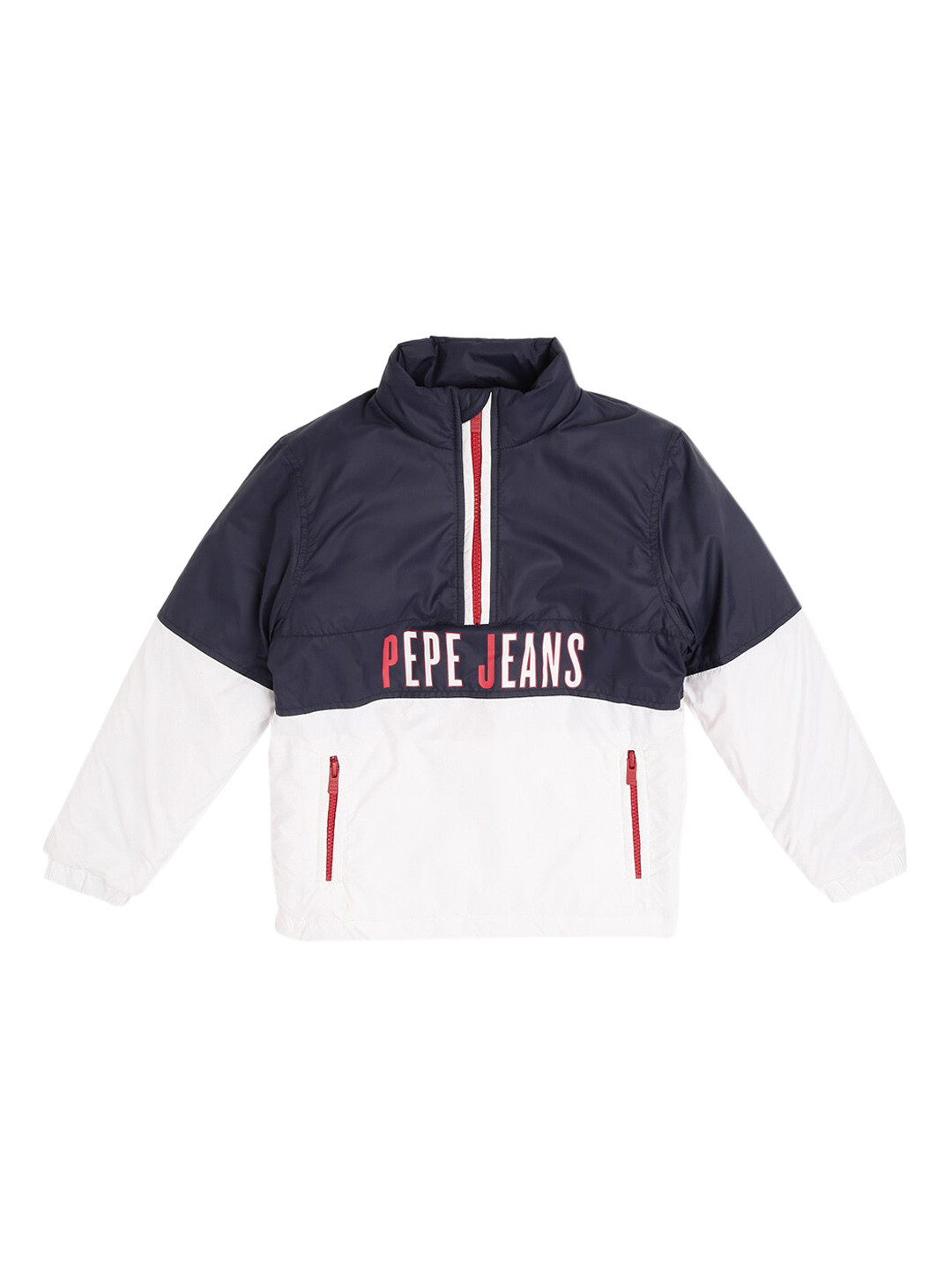 Pepe Jeans Boys White Navy Blue Sporty Jacket
