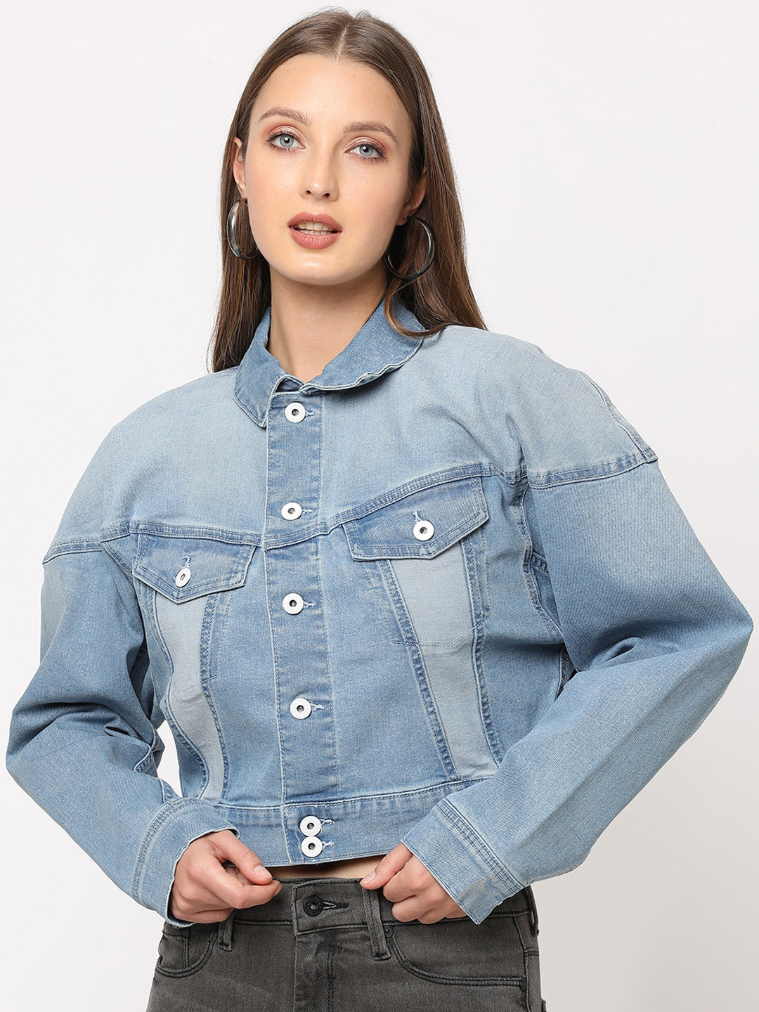 Pepe Jeans Women Blue Washed Denim Jacket