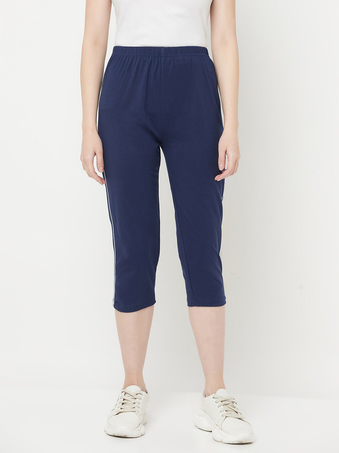 Espresso Women Navy Blue Cotton Capris