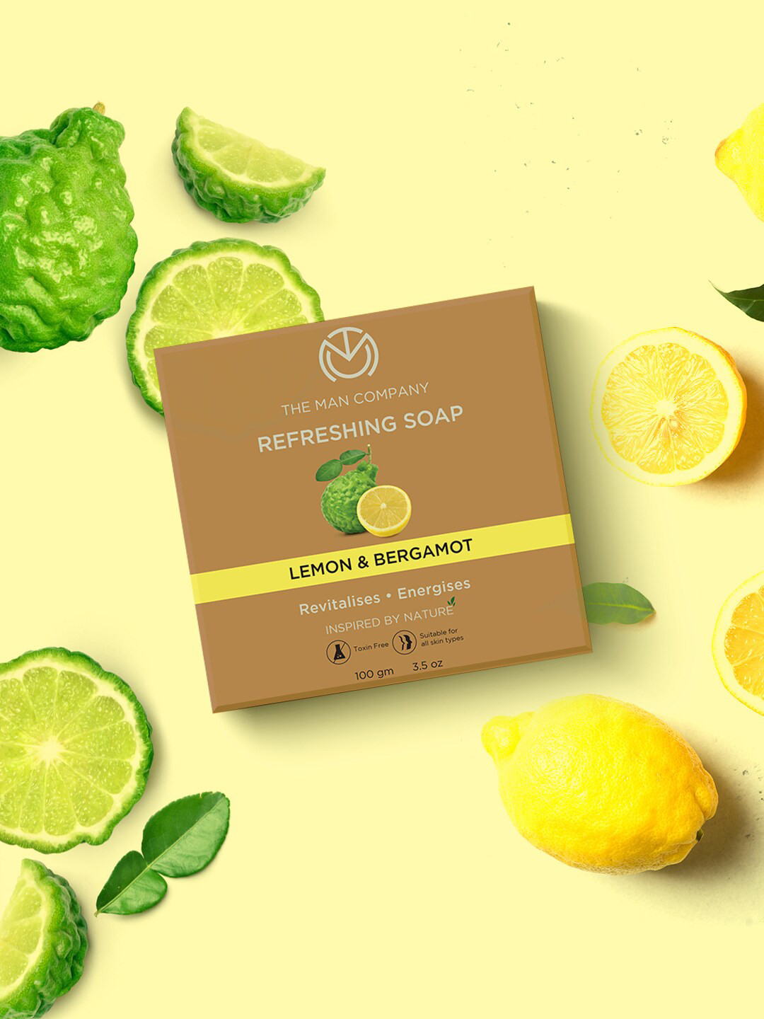 THE MAN COMPANY Pack of 2 Refreshing Bathing Soap Bars With Lemon & Bergamot