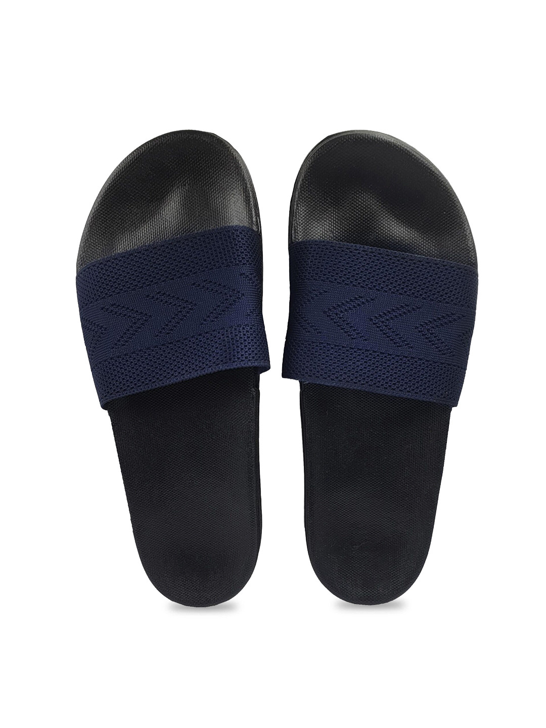 Pampy Angel Men Blue & Black Rubber Sliders