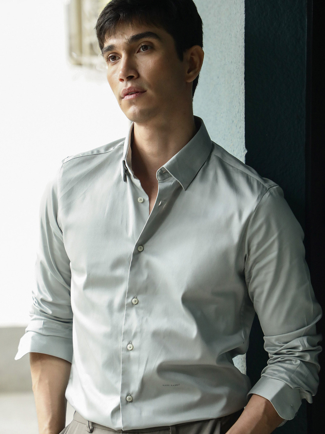 RARE RABBIT Men Como Cotton Slim Fit Shirt