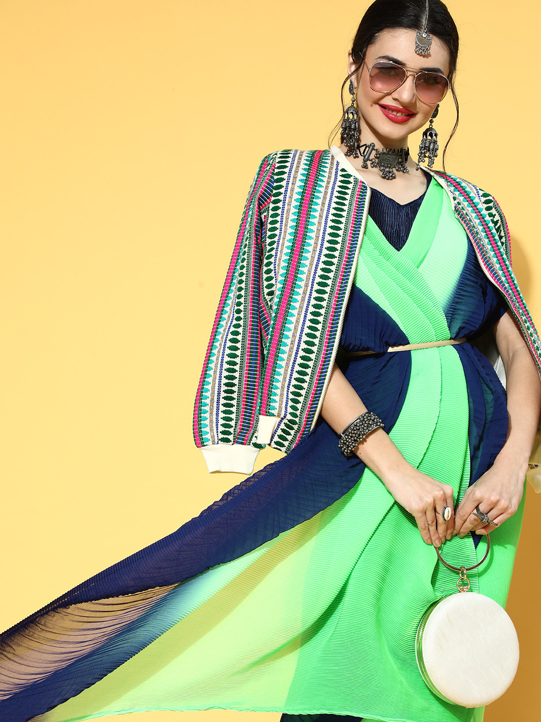 Mitera Green Saree