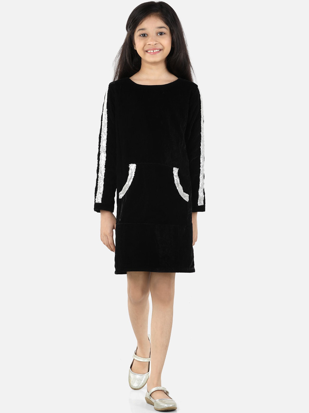 Fairies Forever Girls Black Velvet A-Line Dress