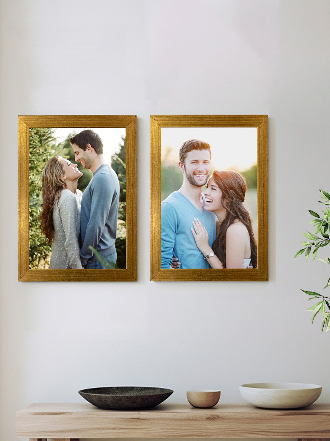 Art Street Set Of 2 Gold-Coloured Wall Photo Frames