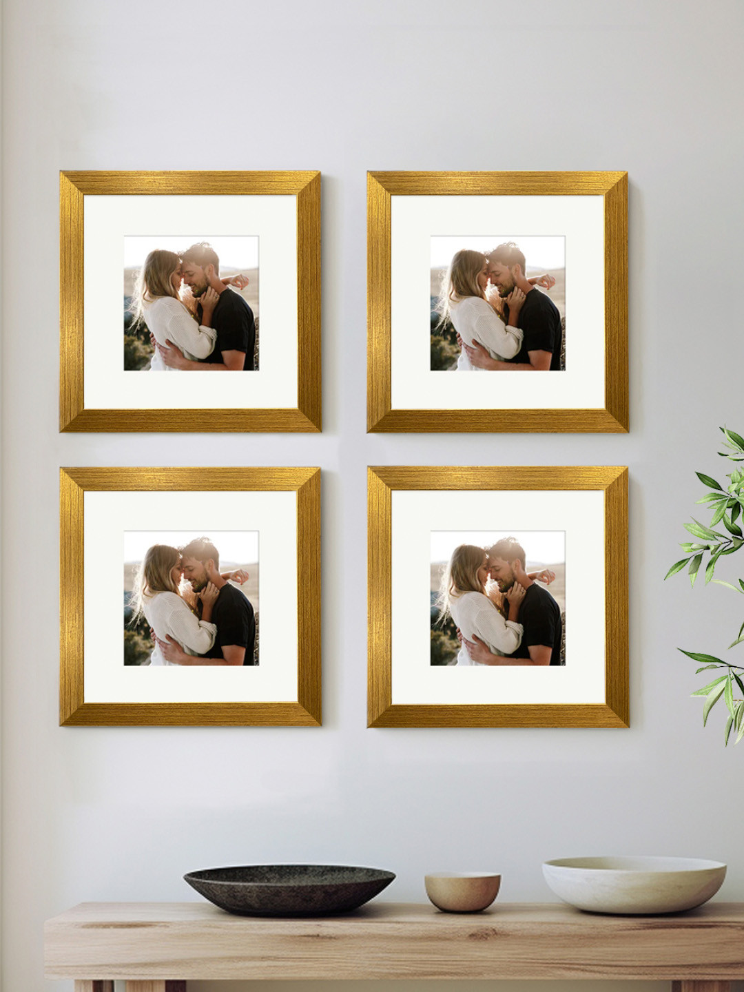 Art Street Set of 4 Gold-Toned Wall Photo Frames