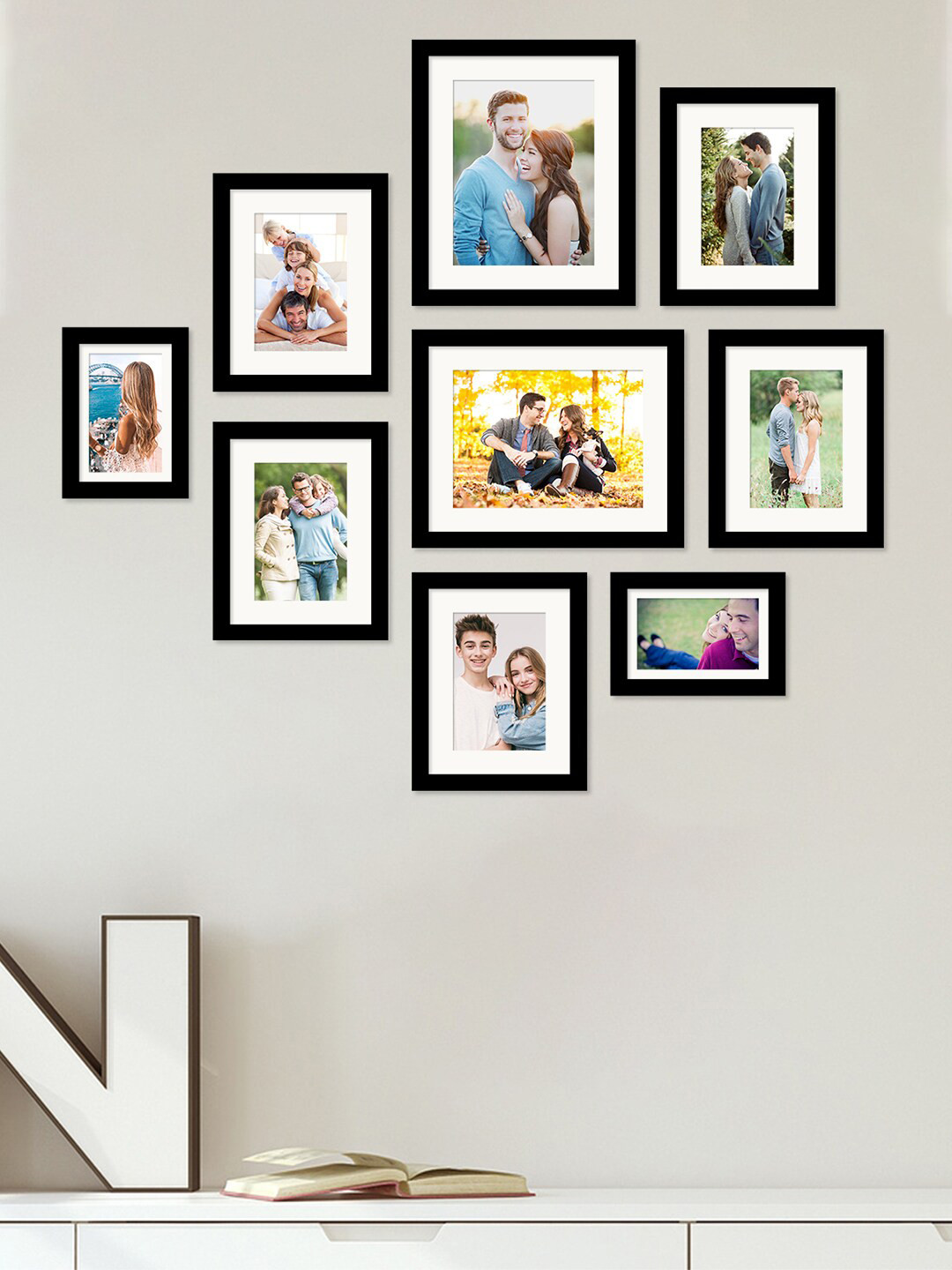 Art Street Set Of 9 Black Wall Photo Frames
