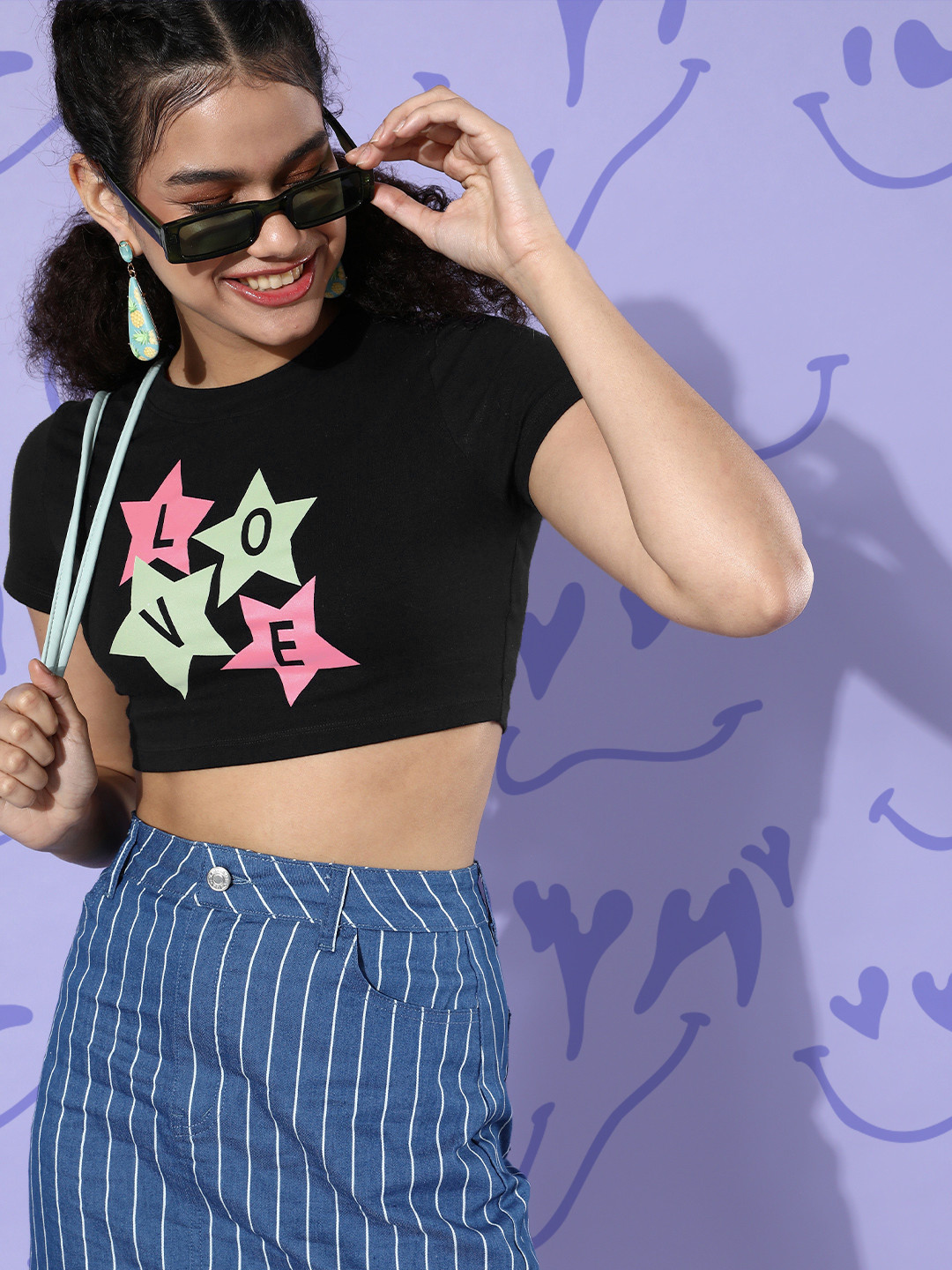 KASSUALLY Women Black Graphic Valentine Tee