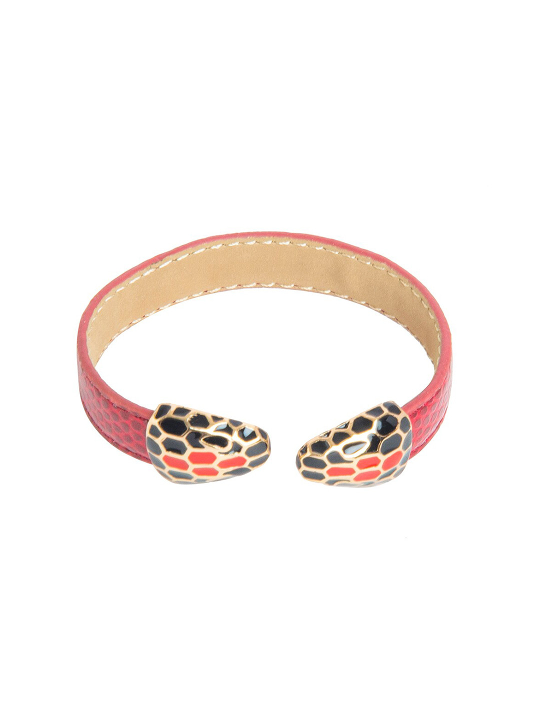 Moon Dust Women Pink & Gold-Toned Brass Serpent Wraparound Bracelet