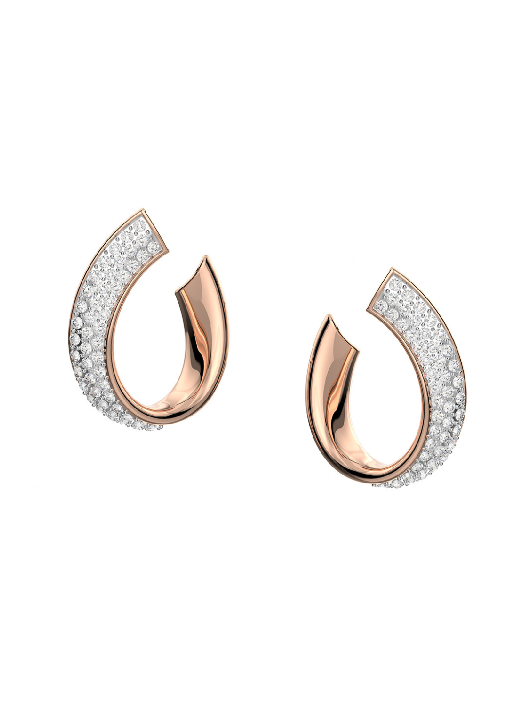 SWAROVSKI White & Gold-tone plated Exist hoop earrings Small