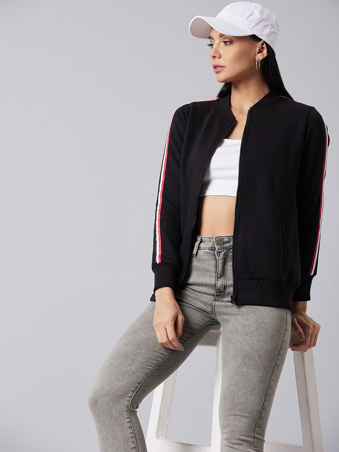 DOLCE CRUDO Woman Black Twill Sleeve Jacket