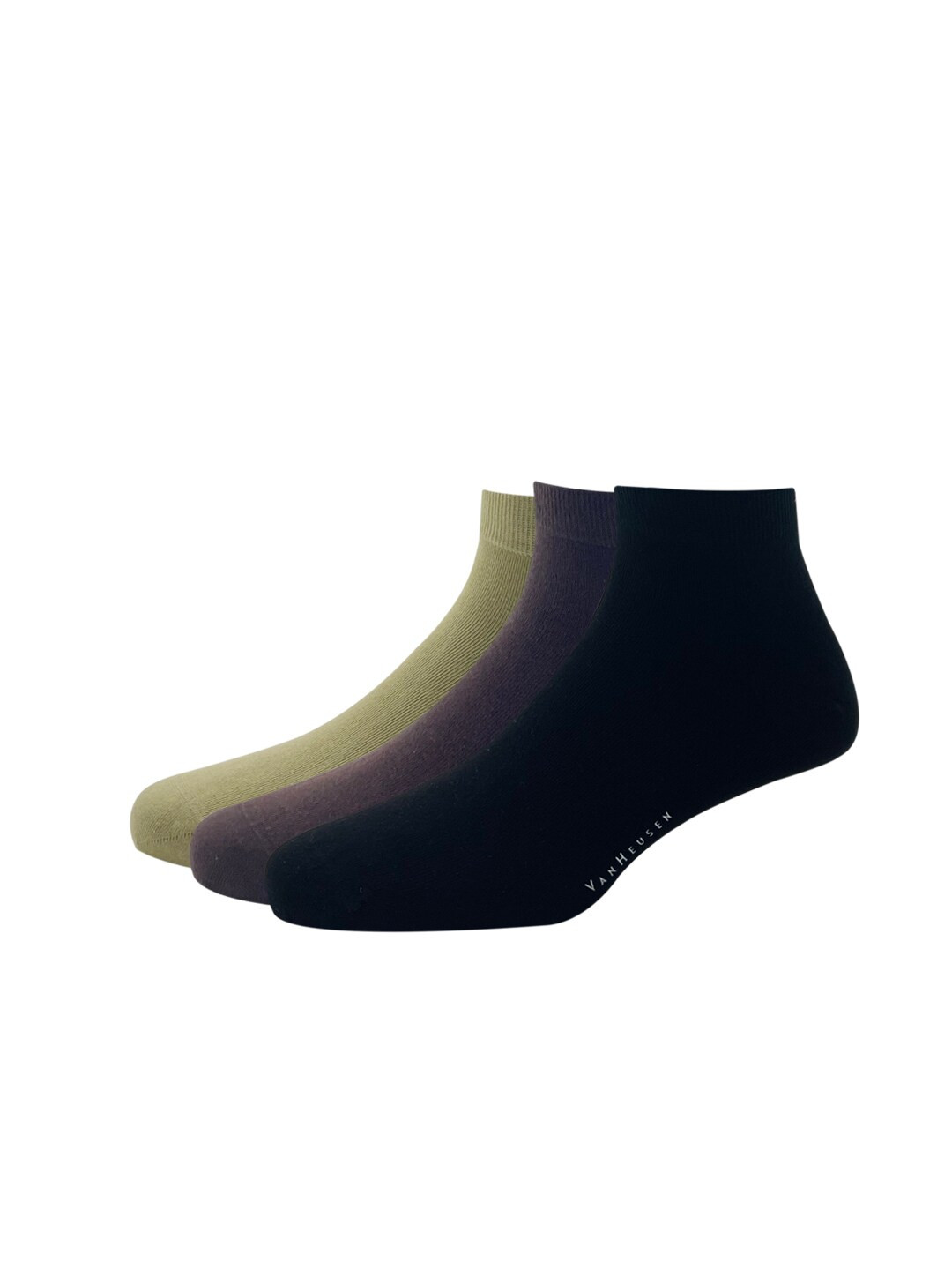 Van Heusen Men Pack of 3 Black Cotton Ankle Length Socks