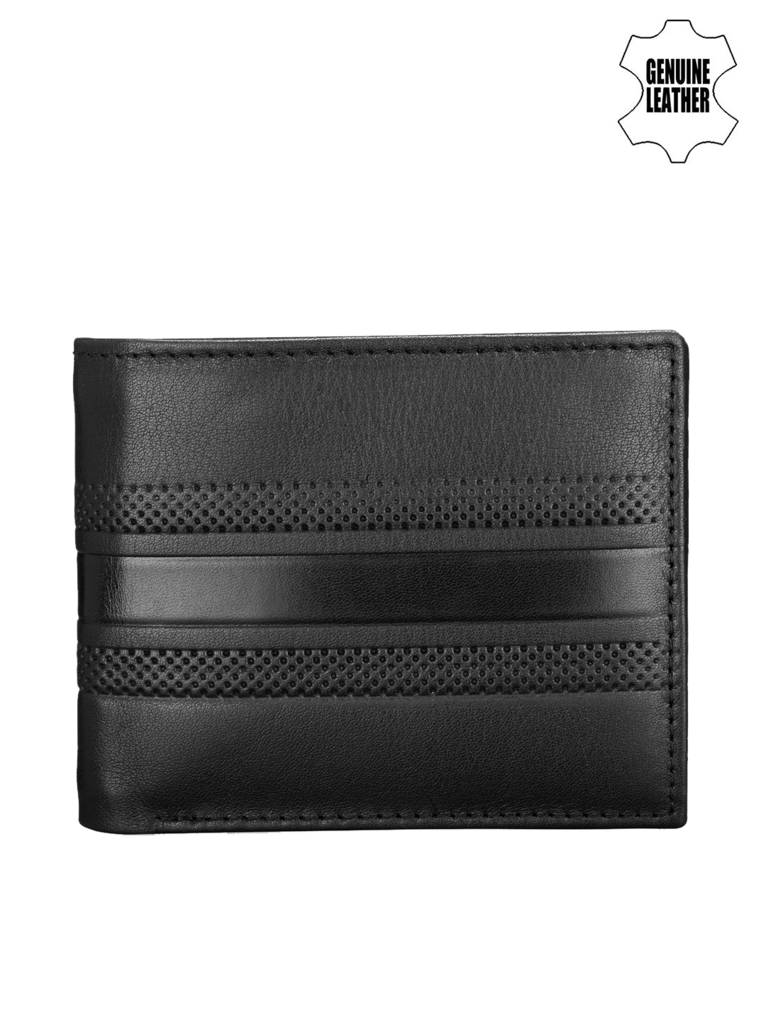 Teakwood Leathers Men Black Genuine Leather Wallet