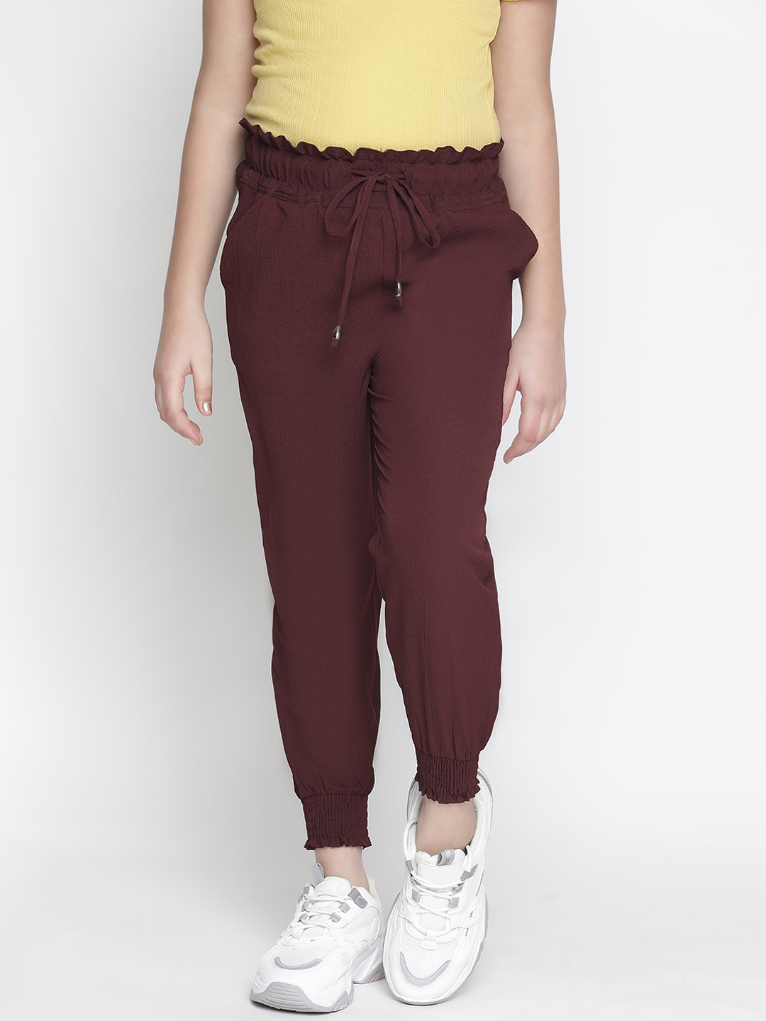 Oxolloxo Girls Purple Relaxed Straight Leg Joggers Trousers