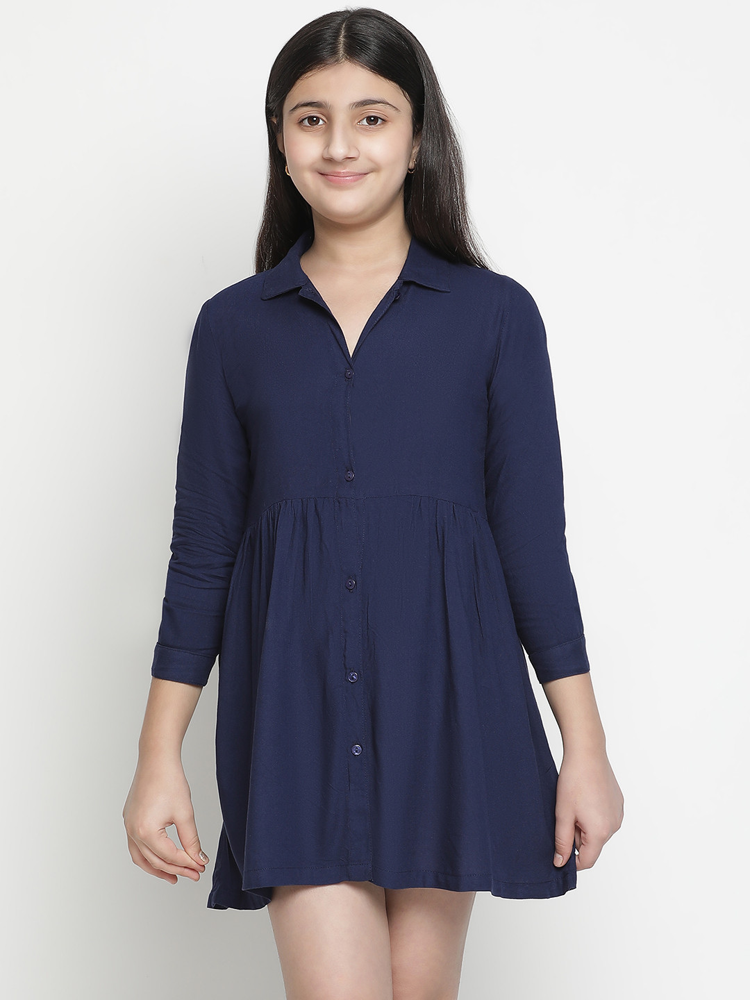 Oxolloxo Navy Blue Crepe Dress