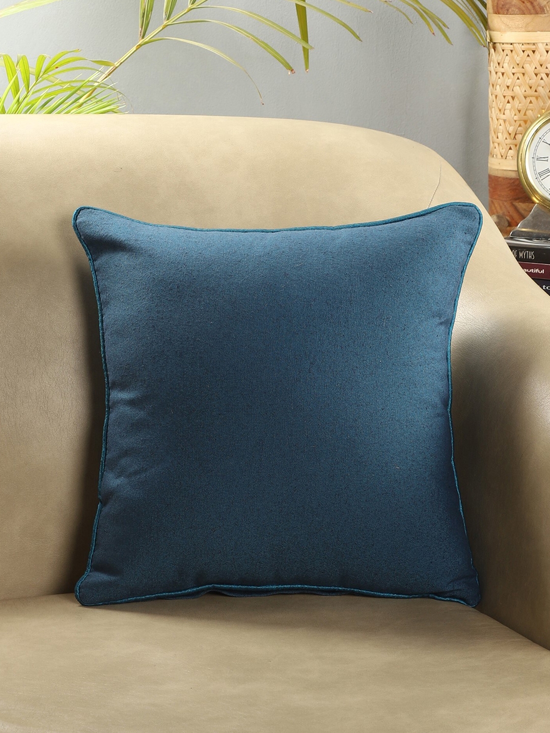 The Decor Mart Blue Cotton Square Cushion Covers