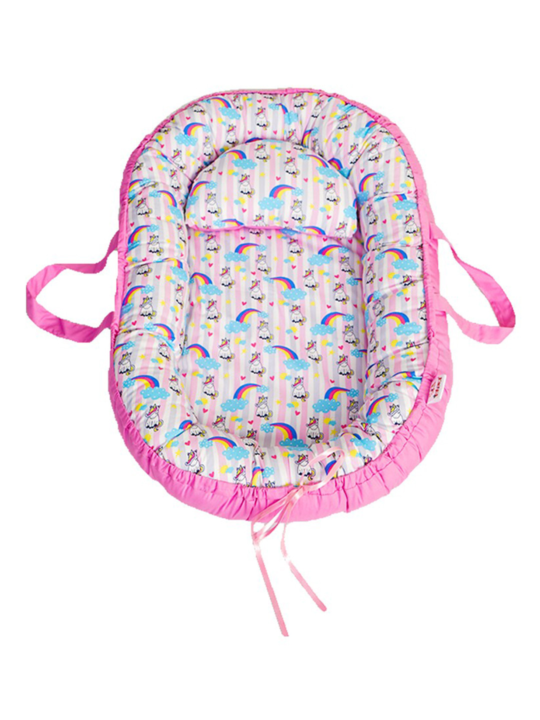 Enfance Infant Kids Pink & Blue Printed Cotton Bedding Set