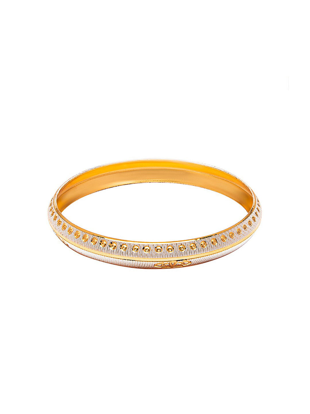 bodha Men Gold Plated Slim Classic Kada- 12 mm