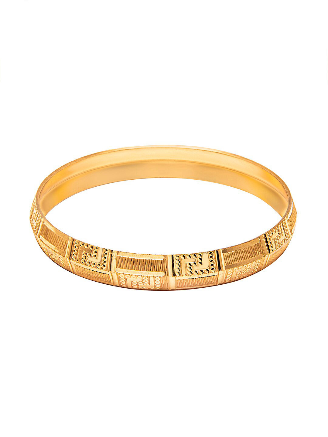 bodha Men Gold Plated Slim Classic Kada- 12 mm