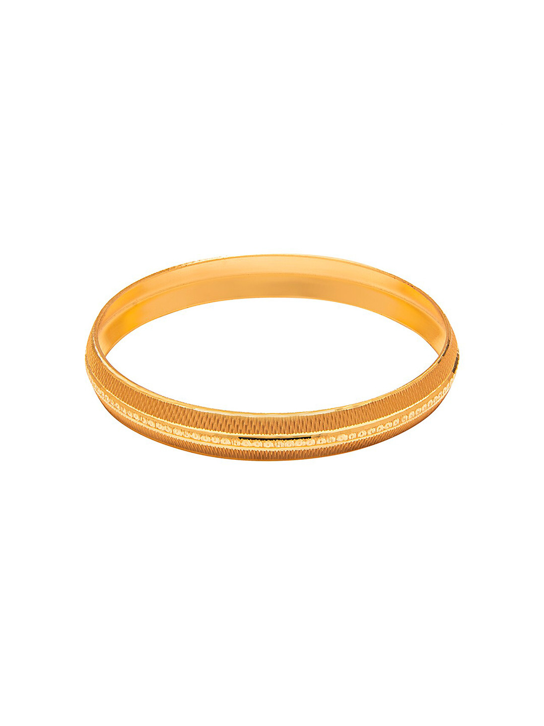 bodha Men Gold Plated Slim Classic Kada-8 mm
