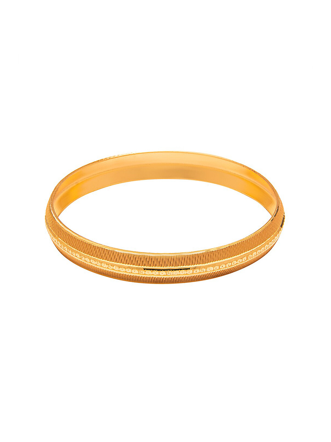 bodha Men Gold Plated Slim Classic Kada- 12 mm