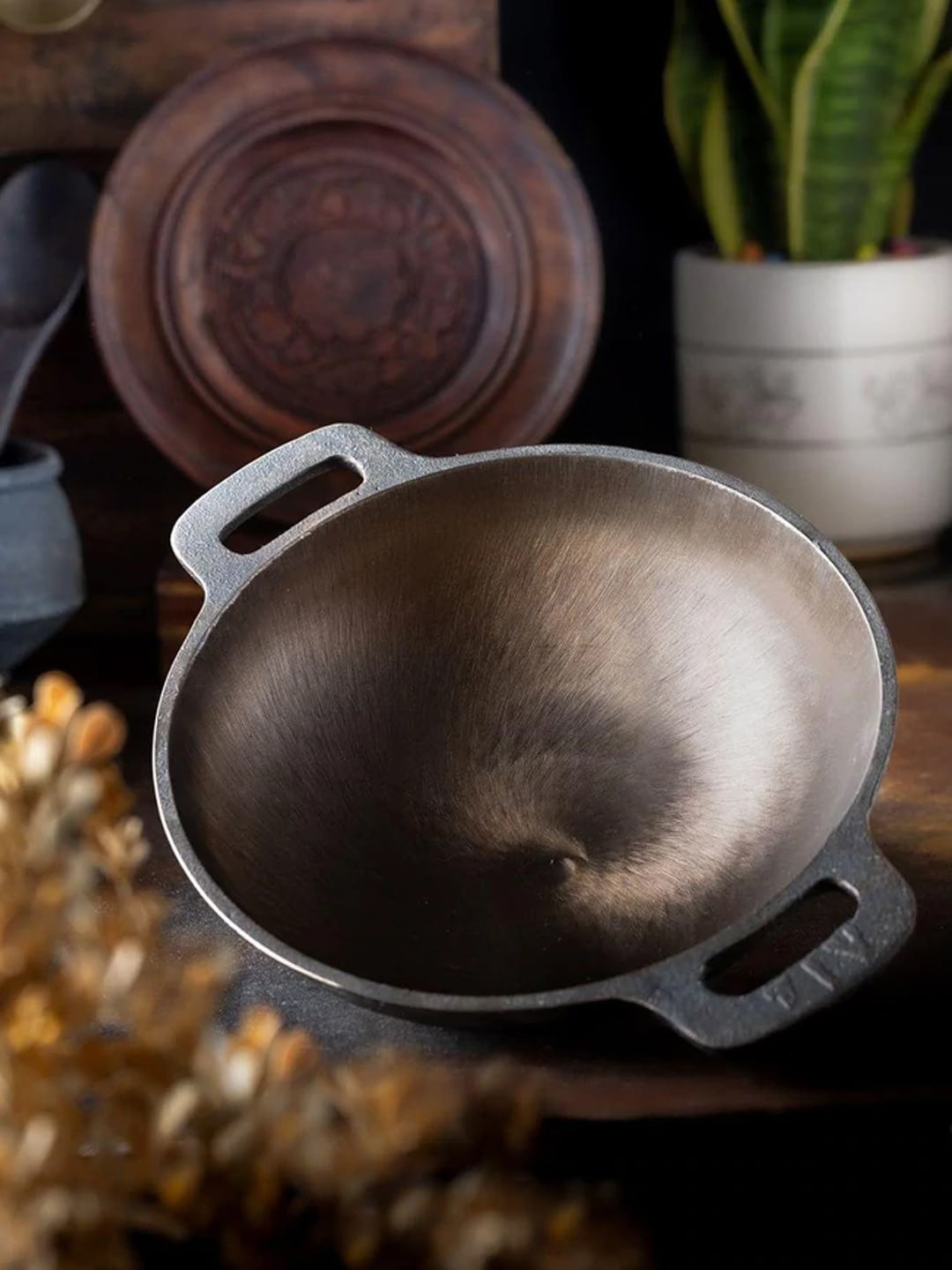 The Indus Valley Black Pre-Seasoned Super Smooth Cast Iron Kadai