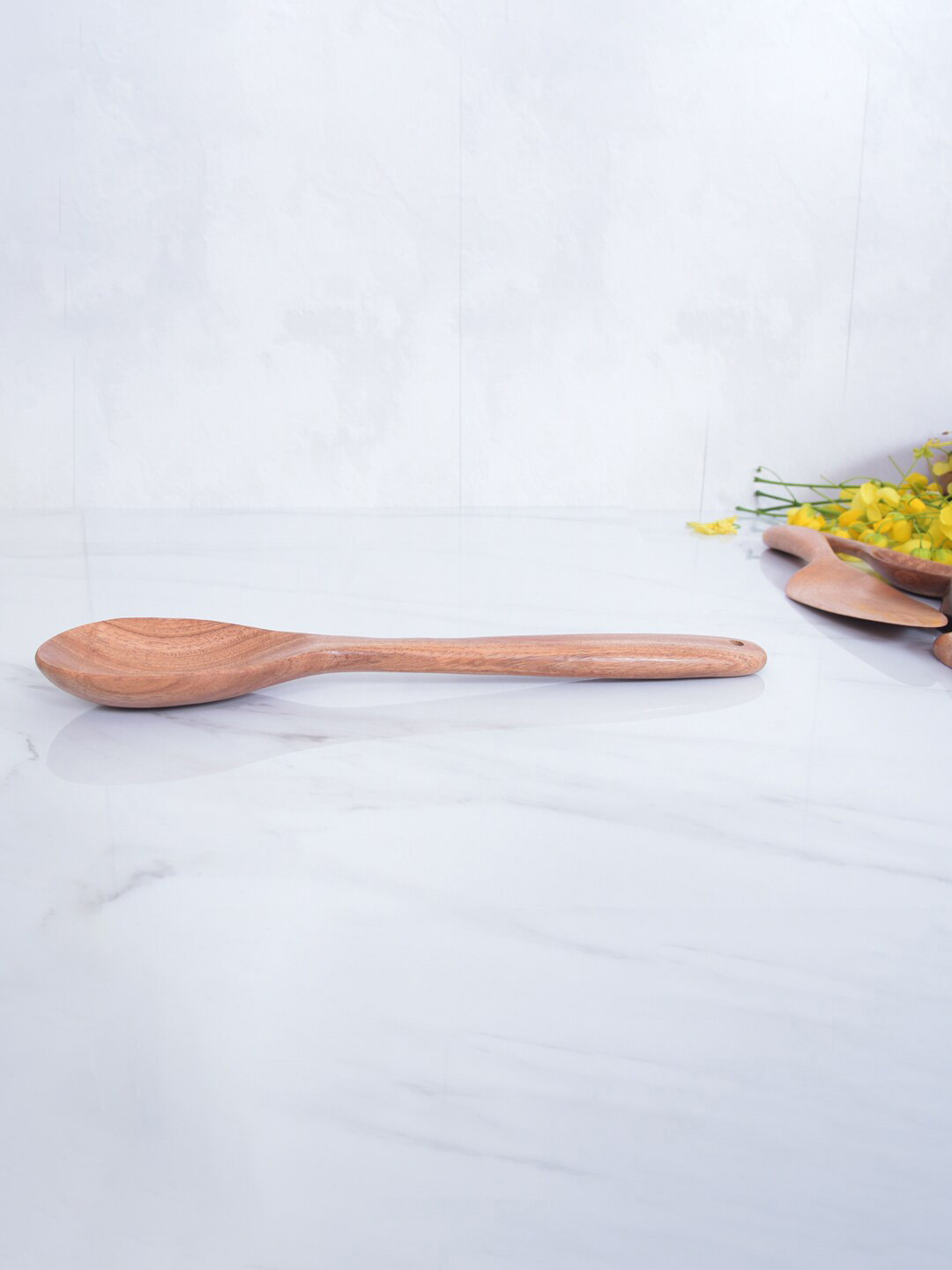 The Indus Valley Brown Wooden Oval Stir Ladle