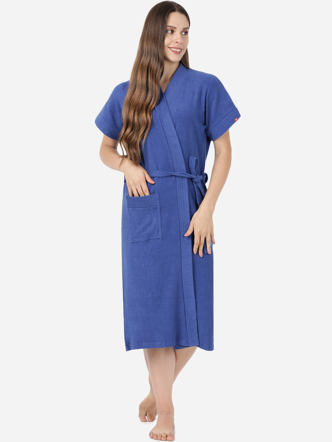 GOLDSTROMS Women Blue Solid Bathrobe