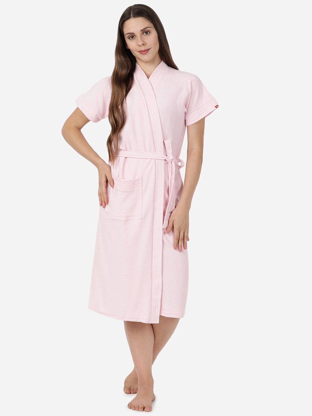 GOLDSTROMS Women Pink Solid Bathrobe