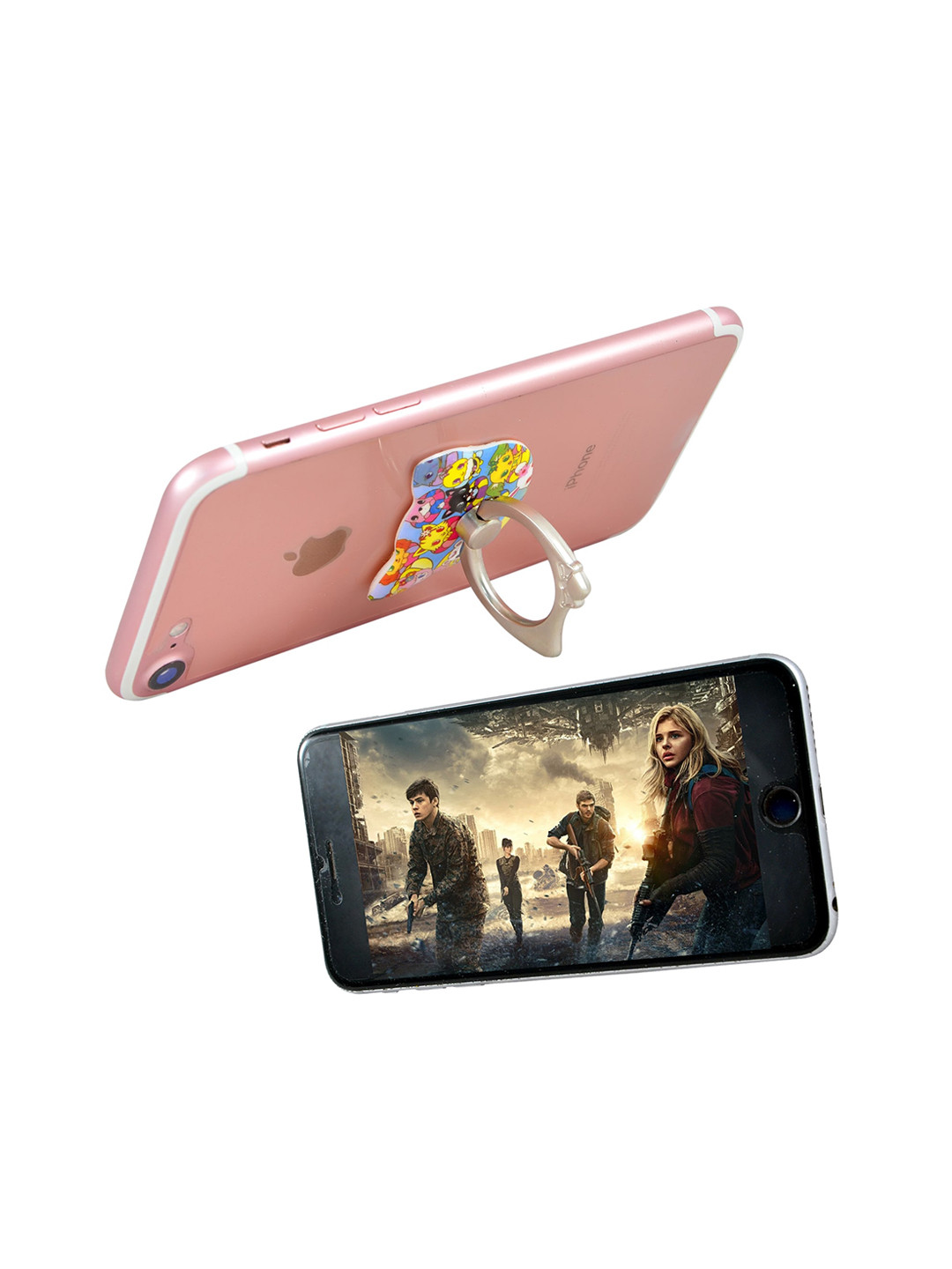 Instabuyz Multicolored Reusable Anti-Theft 360 Degree Rotating Metal Mobile Holder