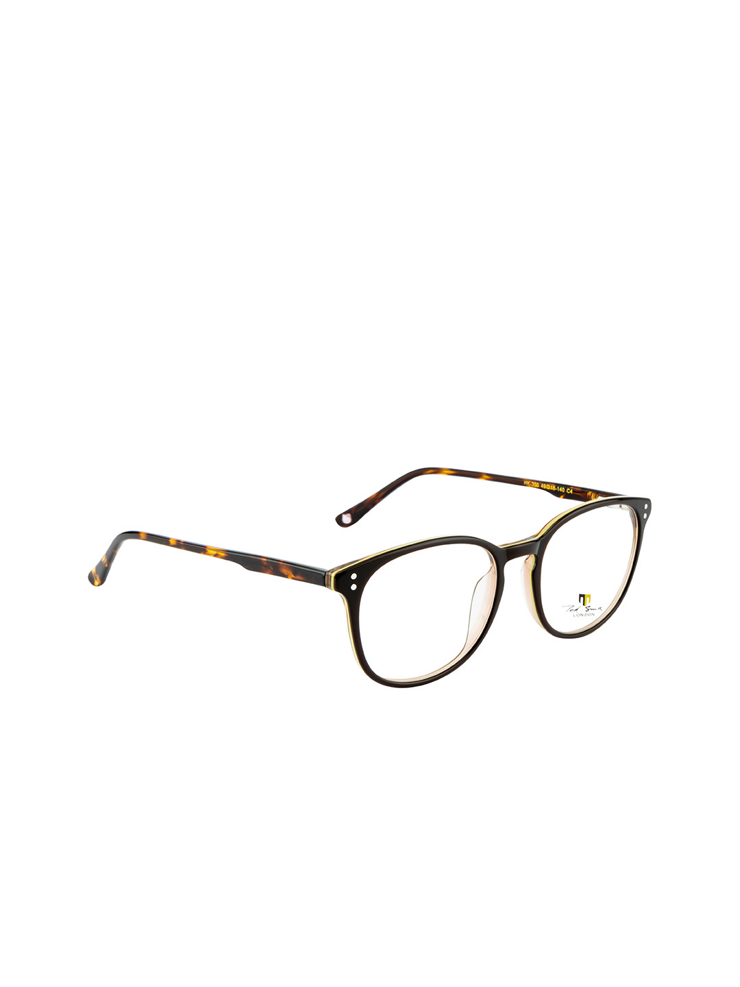 Ted Smith Unisex Brown Full Rim Round Frames Eyeglasses