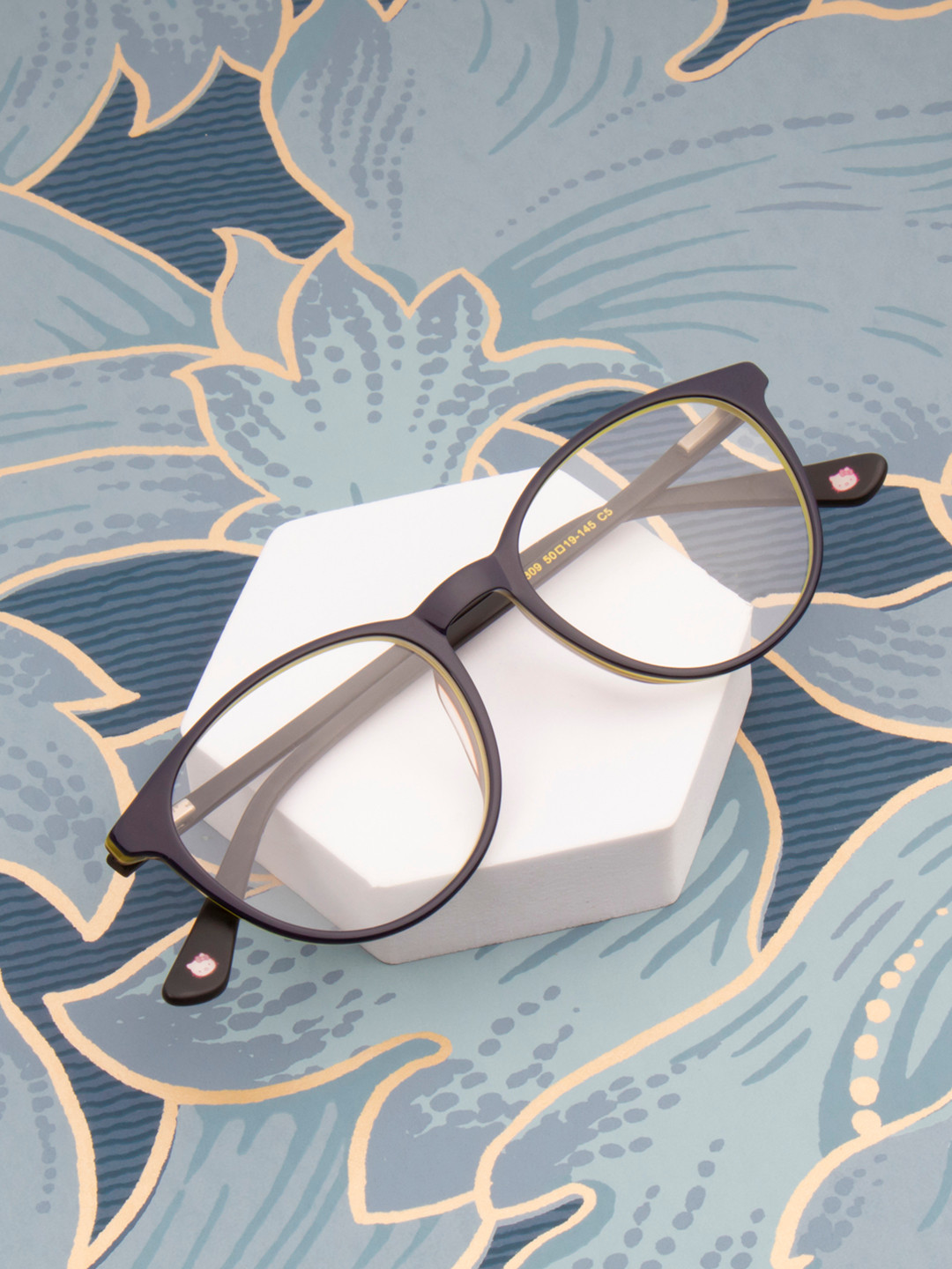 Ted Smith Unisex Blue Full Rim Round Frames Eyeglasses