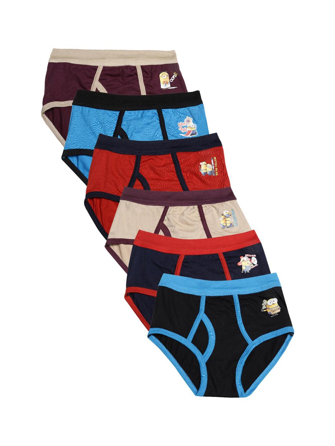 Red Rose Boys Pack Of 6 Printed Basic Briefs JR30CLPO6