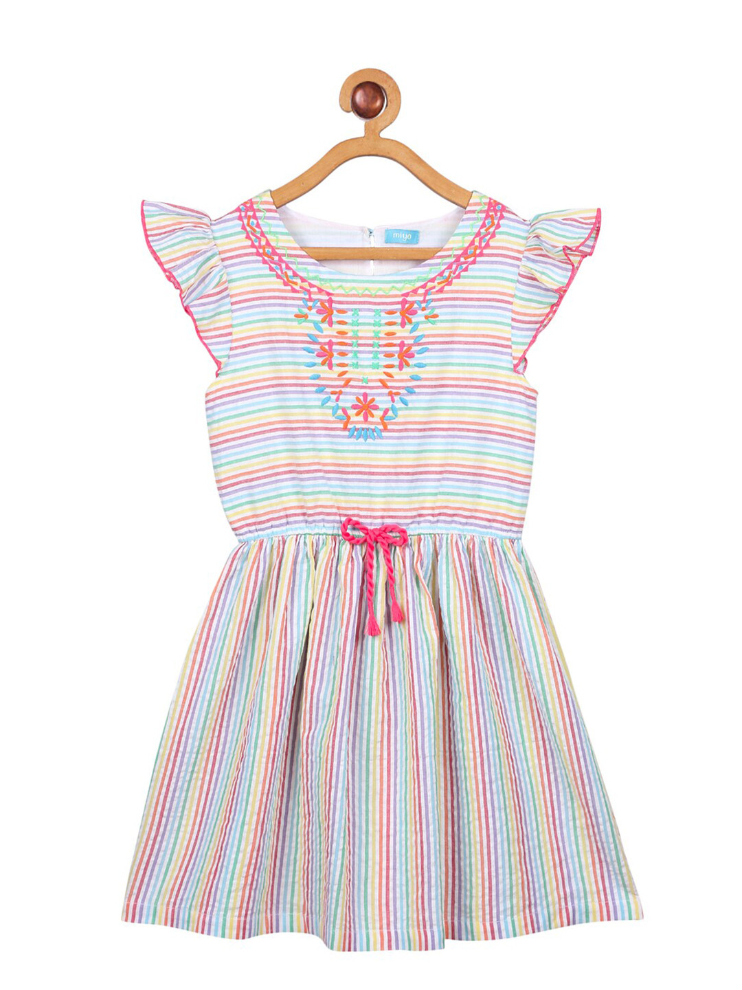 Miyo Multicoloured Striped Cotton Dress