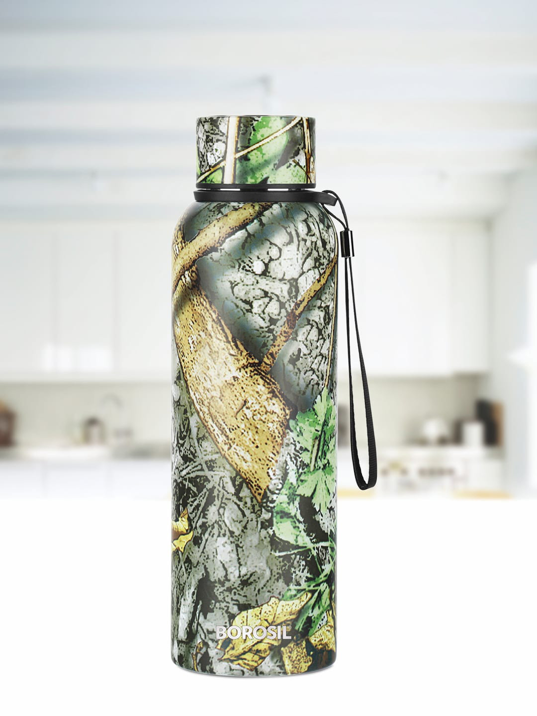 BOROSIL Trek Granite Green Tropical Stainless Steel BPA Free Flask - 700ml