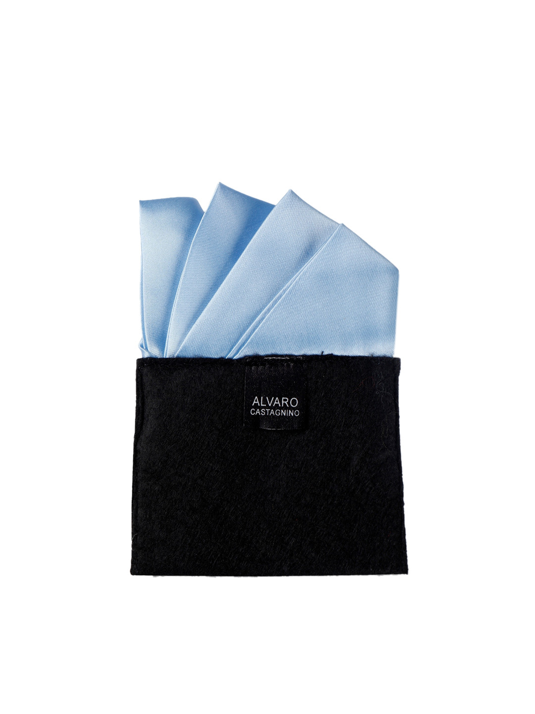 Alvaro Castagnino Men Blue Solid Pre-Stitched Pocket Square